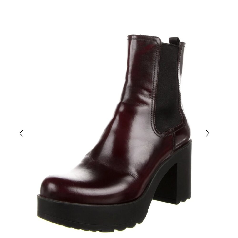 Prada Patent Leather Chelsea Boots Women's Size: 9 | IT 39 - Picture 2 of 5